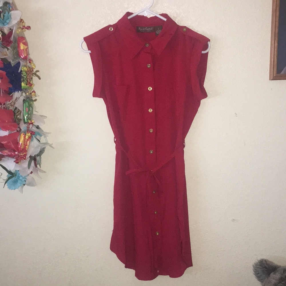 Speed Control Short Sleeve Shirt Dress